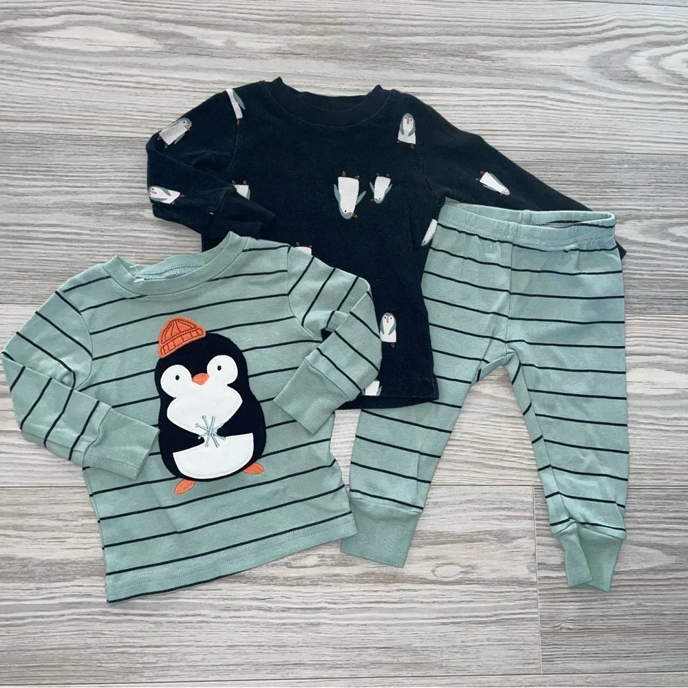 Carter’s Baby Boys Penguin 3-Piece Pajama Bundle 6 Months